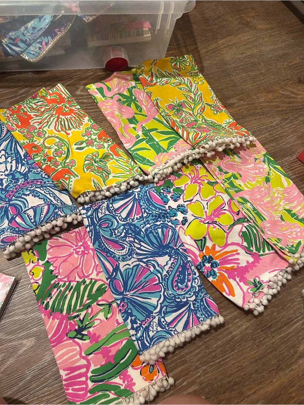 Lilly Pulitzer target  Bright Multi-Color Floral Pom-Trim dish towels  set of 8